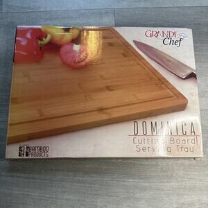 18x13 Grande chef Bamboo Dominica cutting board serving tray